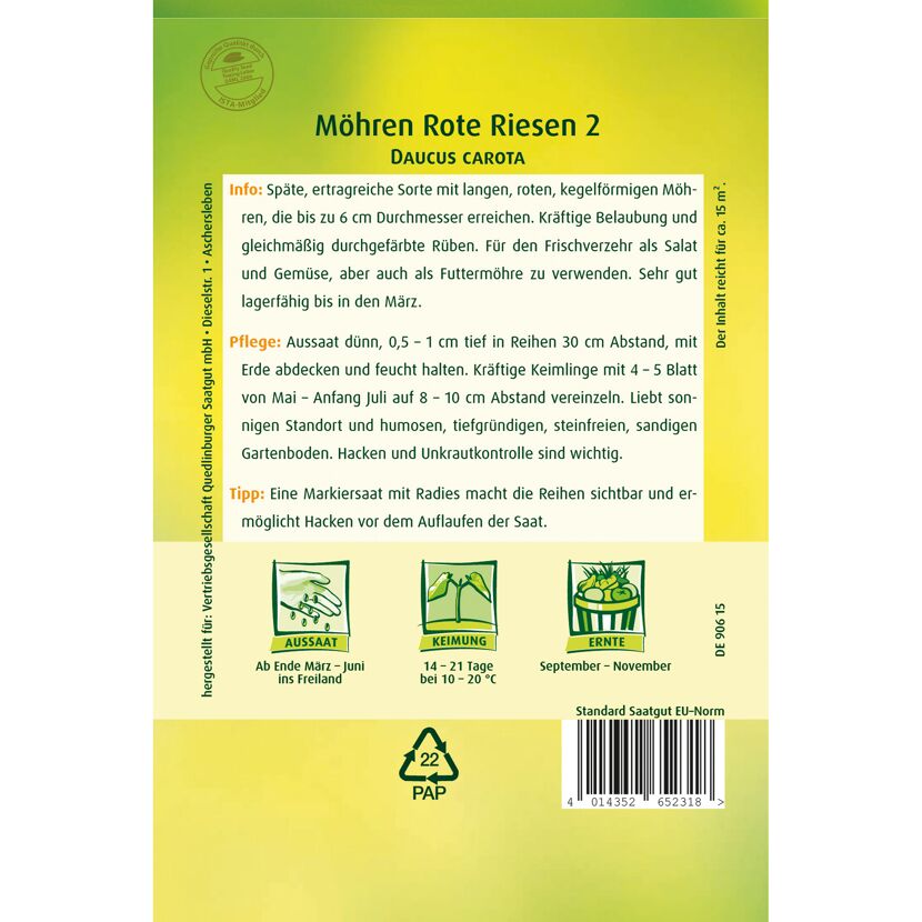 Möhren 'Rote Riesen 2'