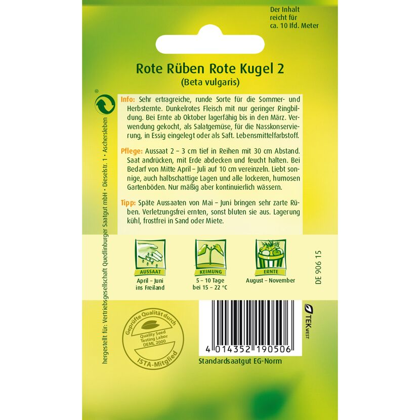 Rote Rüben 'Rote Kugel 2'
