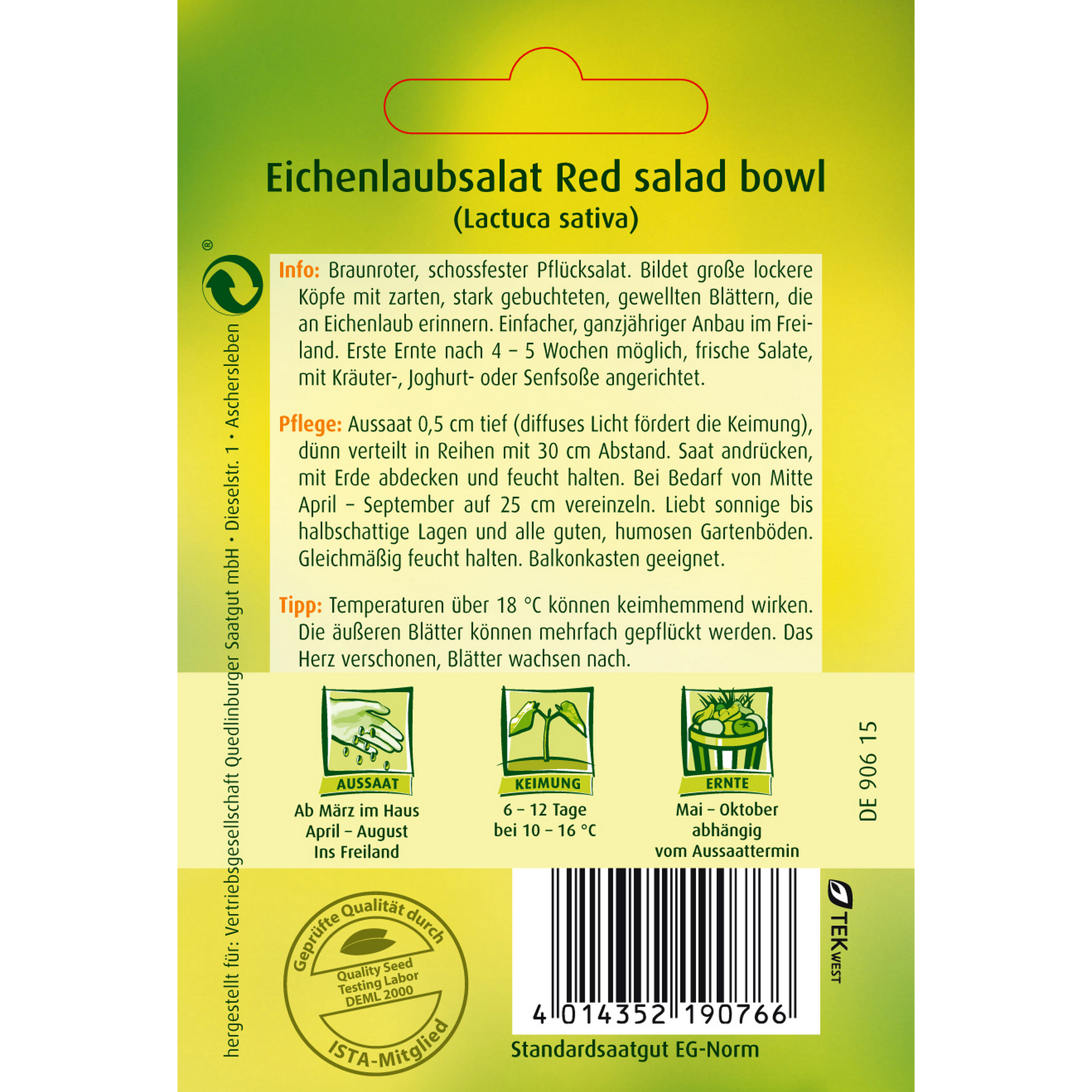 Eichenlaubsalat 'Red salad bowl' + product picture