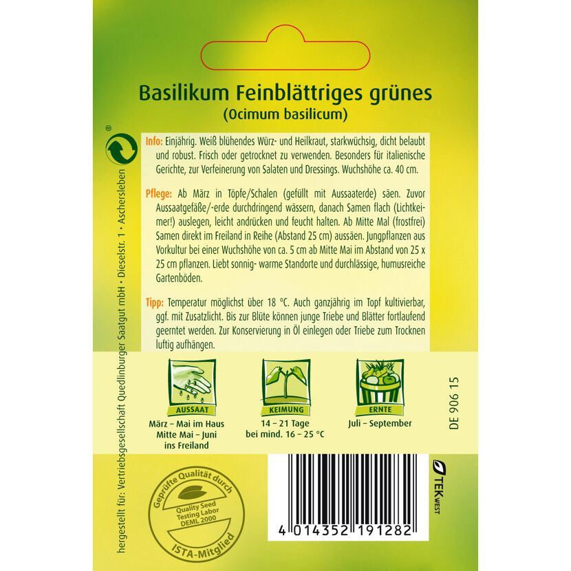 Grüne Basilikum Samen
