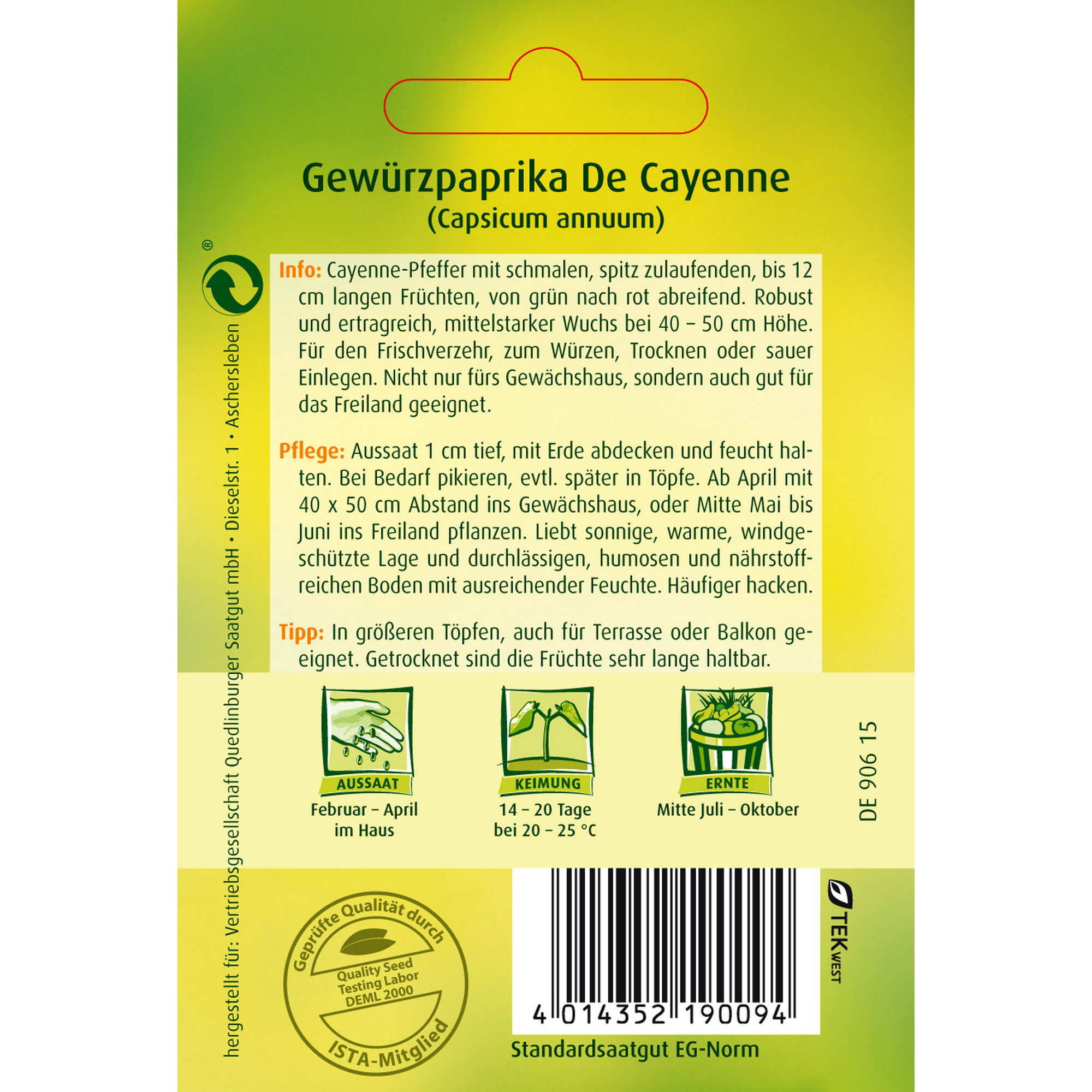 Gewuerzpaprika 'De Cayenne' + product picture