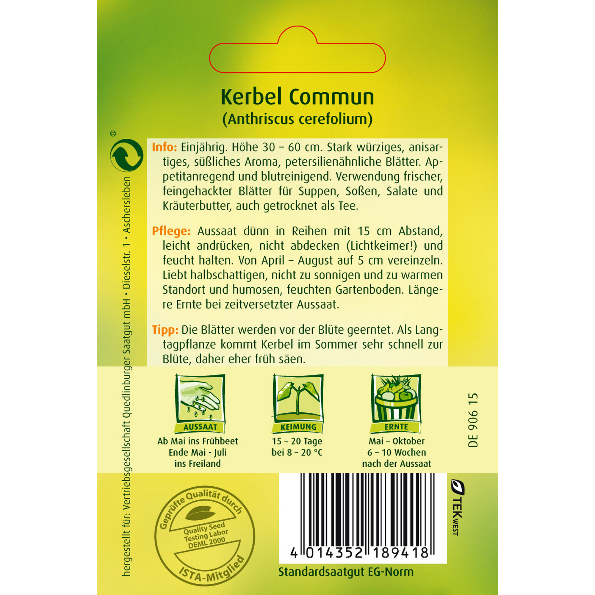 Kerbel 'Commun' + product picture