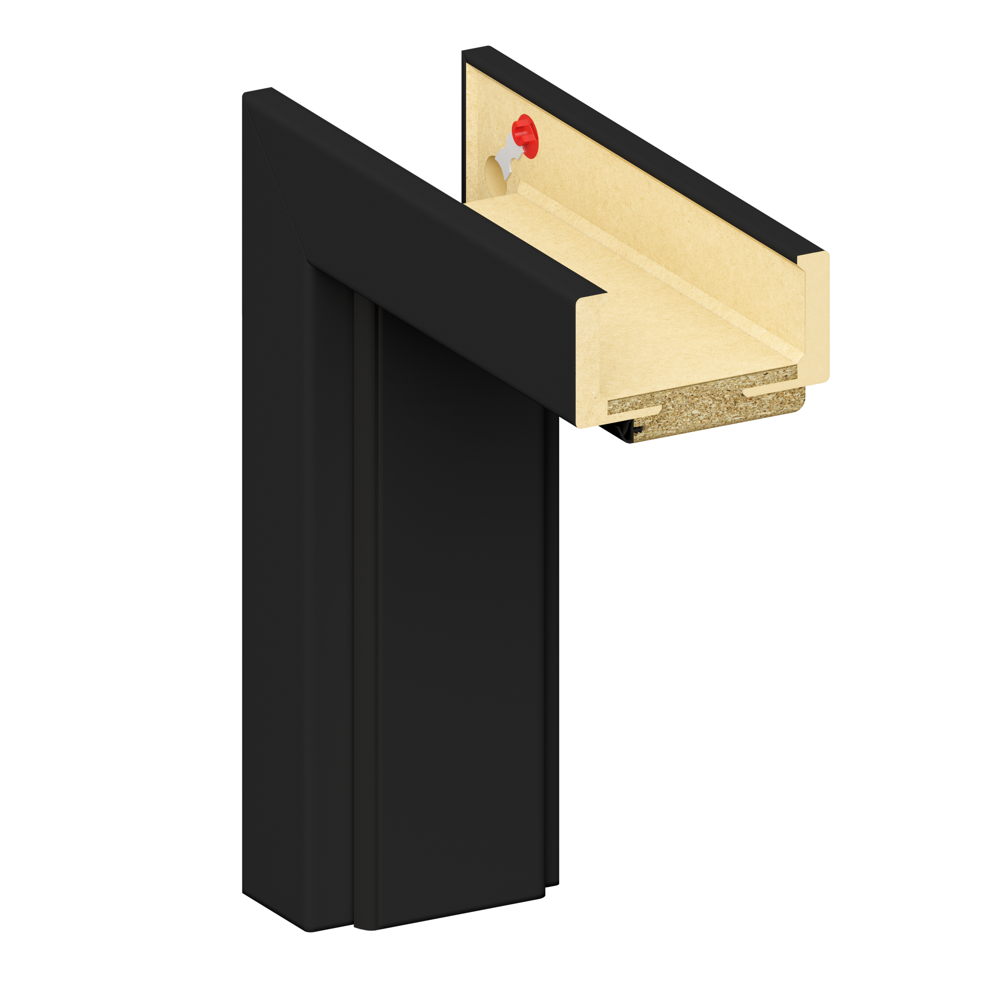 Zarge 'Dark' Uni Black 198,5 x 86 x 7,5-9,5 cm Linksanschlag