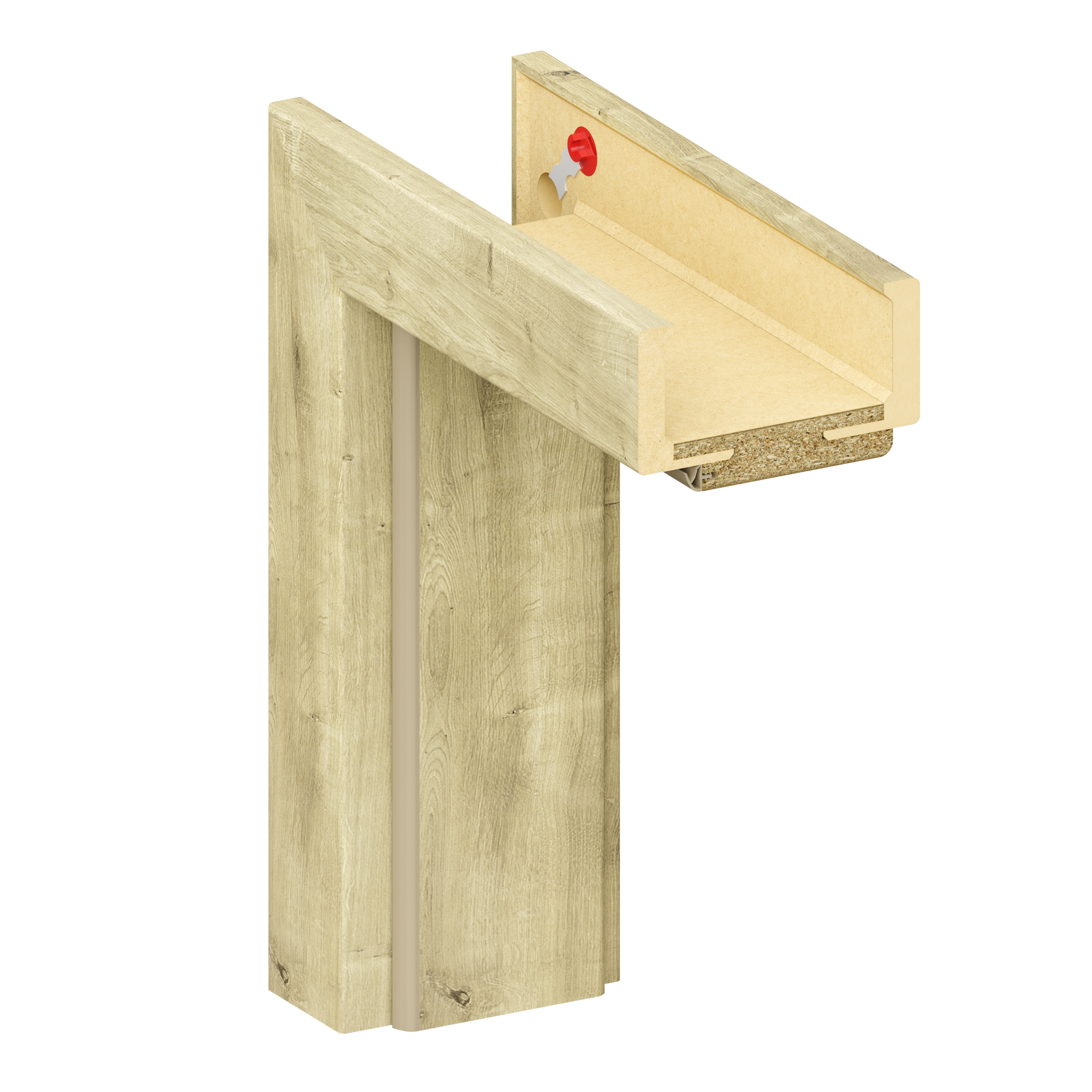 Zarge 'Klimaklasse' Hamilton Eiche 198,5 x 86 x 16-18 cm Rechtsanschlag