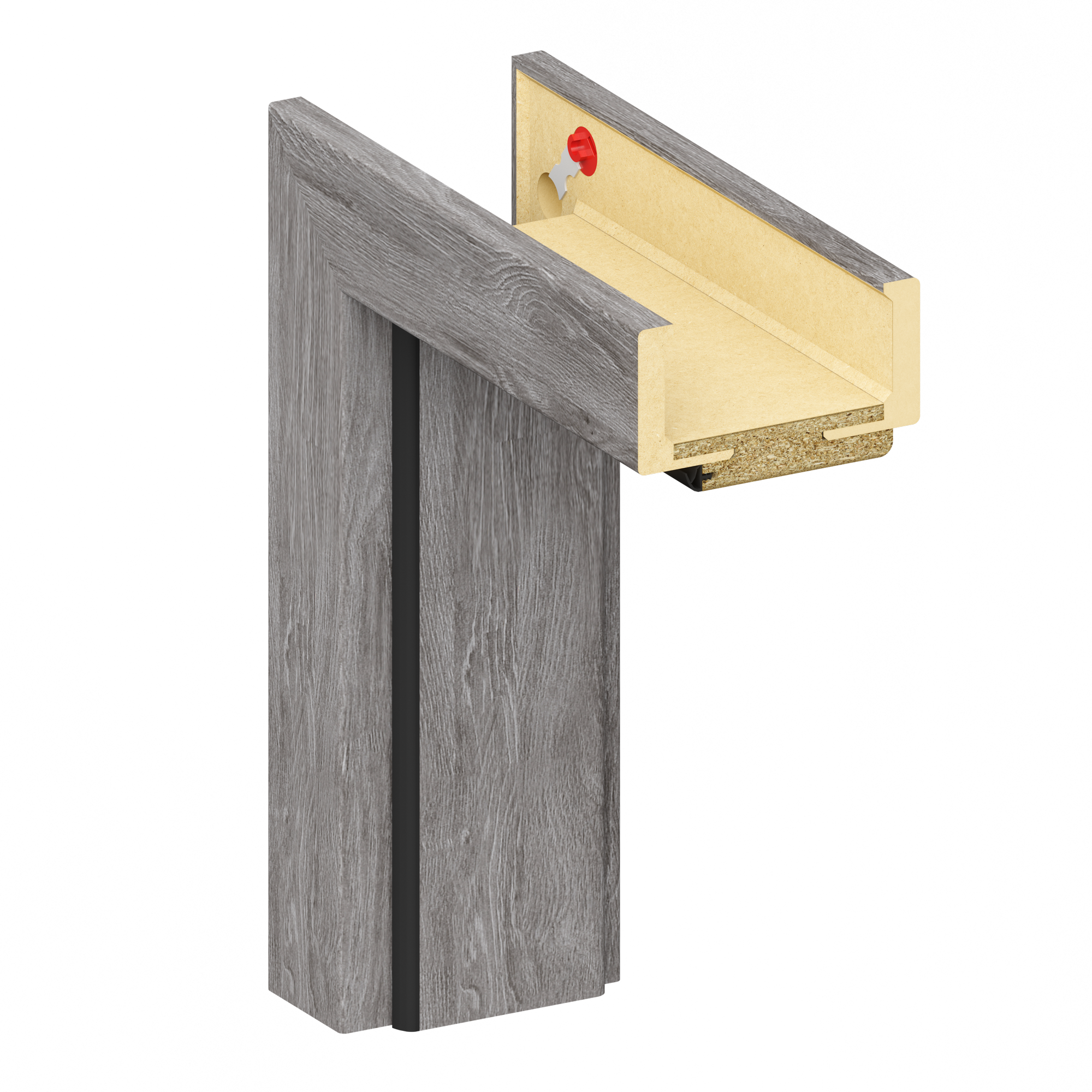 Zarge 'Klimaklasse' Grigio Eiche 198,5 x 86 x 7,5-9,5 cm Linksanschlag