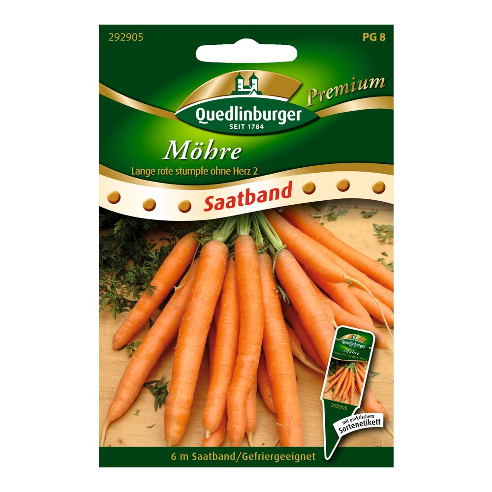 Saatband Möhre Lange rote stumpfe ohne Herz 2