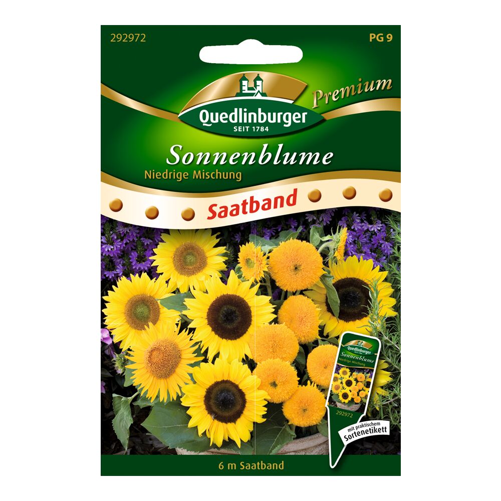Saatband Sonnenblumen niedrige Mischung