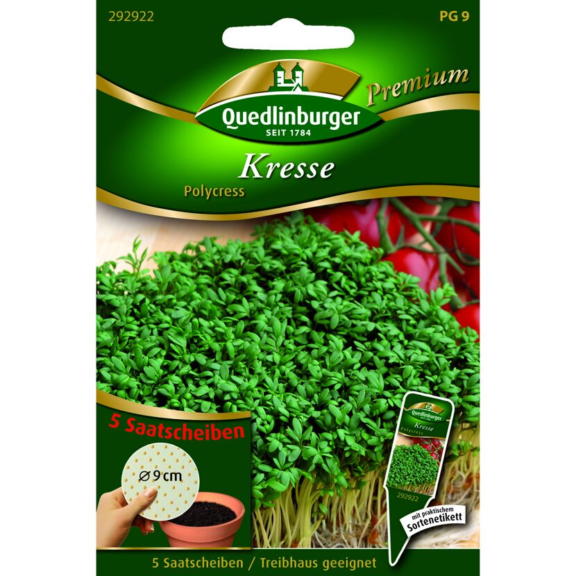 Premium Saatscheibe Kresse Polycress