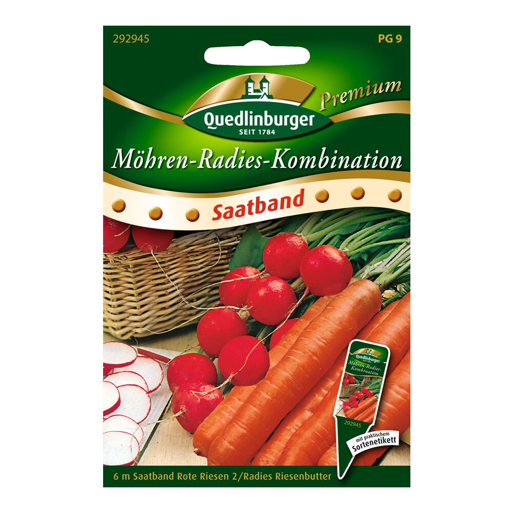 Saatband Möhren-Radies-Kombination Rote Riesen 2/ Riesenbutter
