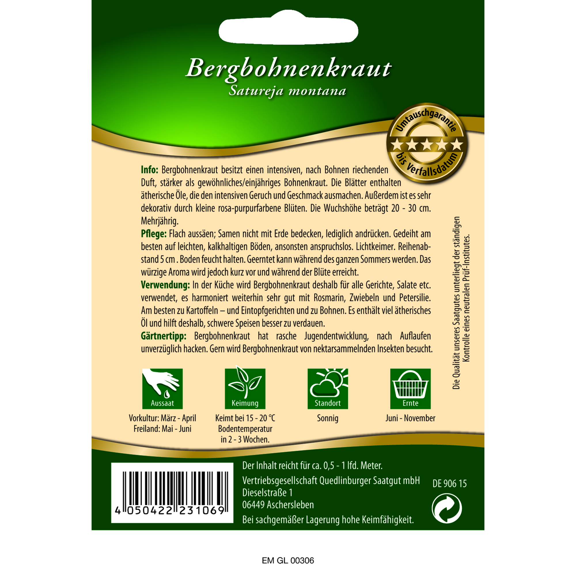 Premium Bergbohnenkraut + product picture