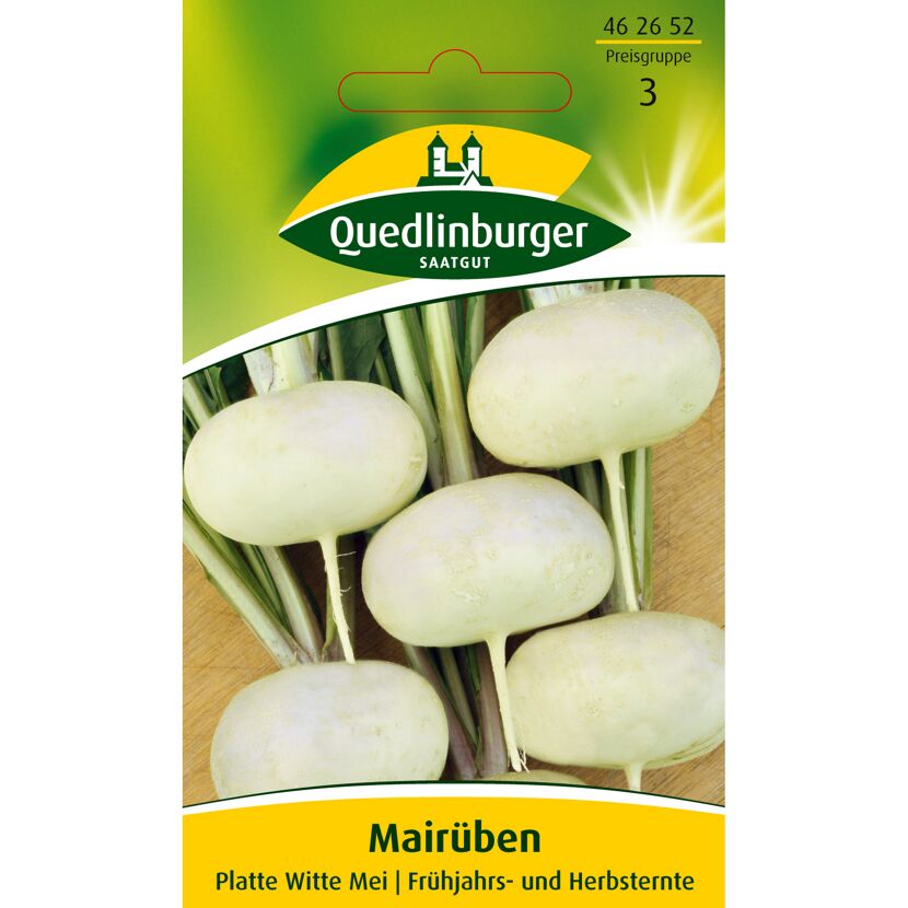 Mairüben, Sorte Platte Witte Mei von Quedlinburger Saatgut