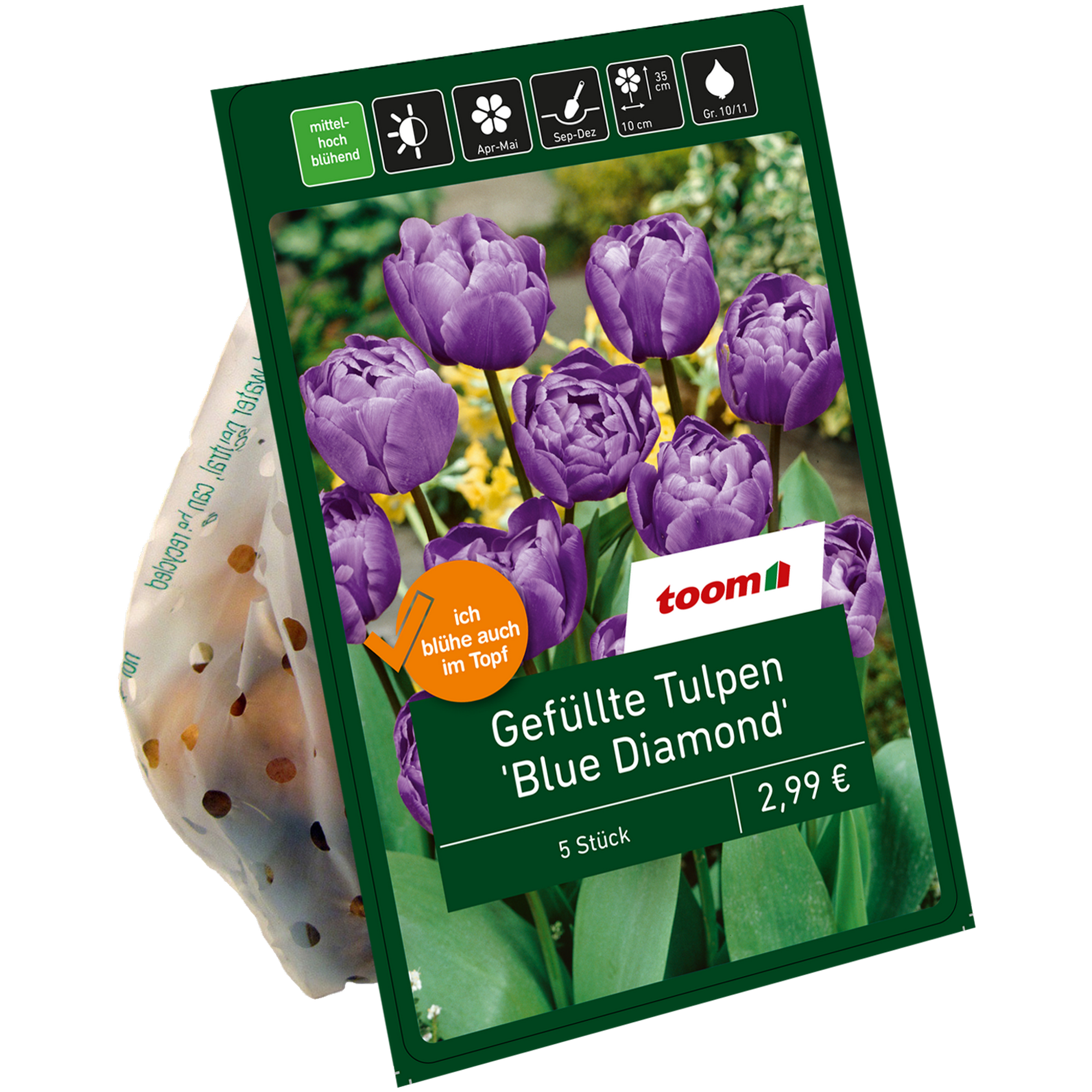 Gefüllte Tulpen 'Blue Diamond' blau-violett 5 Zwiebeln + product picture