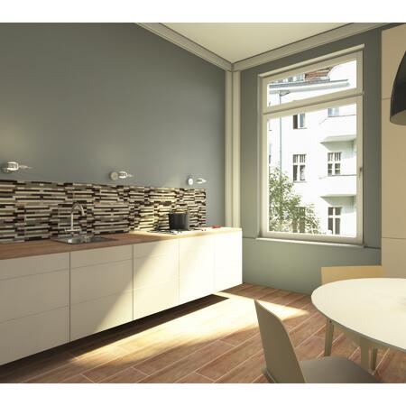 3. Bild von Mosaikfliese 'Easyglue' selbstklebend Glas/Naturstein beige matt, 30,5 x 30,5 cm