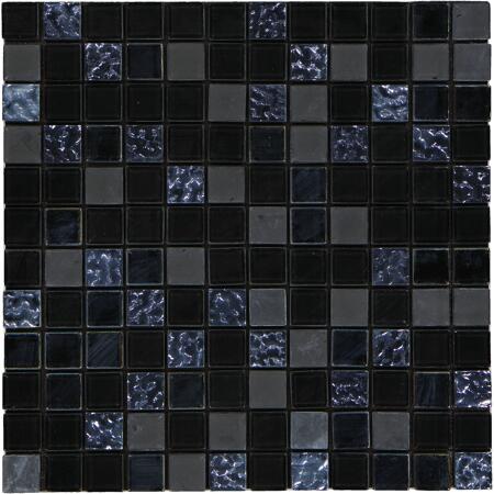 4. Bild von Mosaikfliese 'Easyglue' selbstklebend Glas schwarz 30 x 30 cm