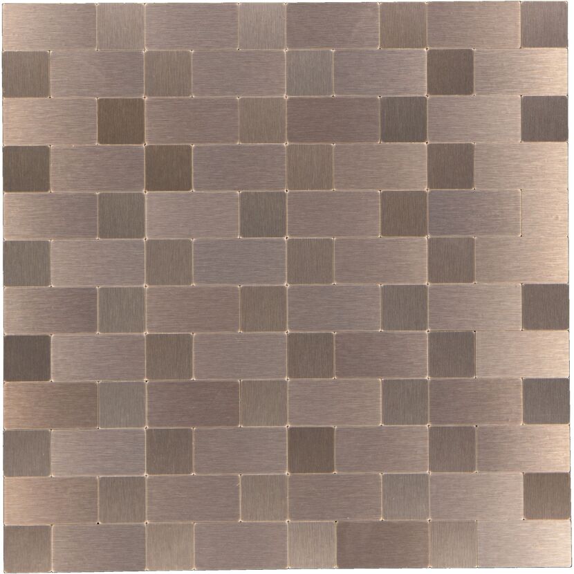 Selbstklebende Mosaikfliesen aus Aluminium kupferfarben