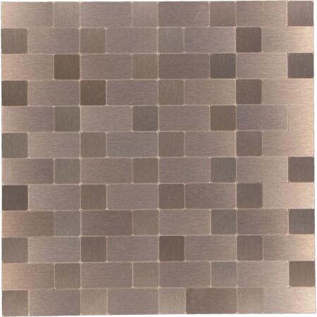 4. Bild von Mosaikfliese 'Easyglue' selbstklebend Aluminium kupferfarben 30,5 x 30,5 cm