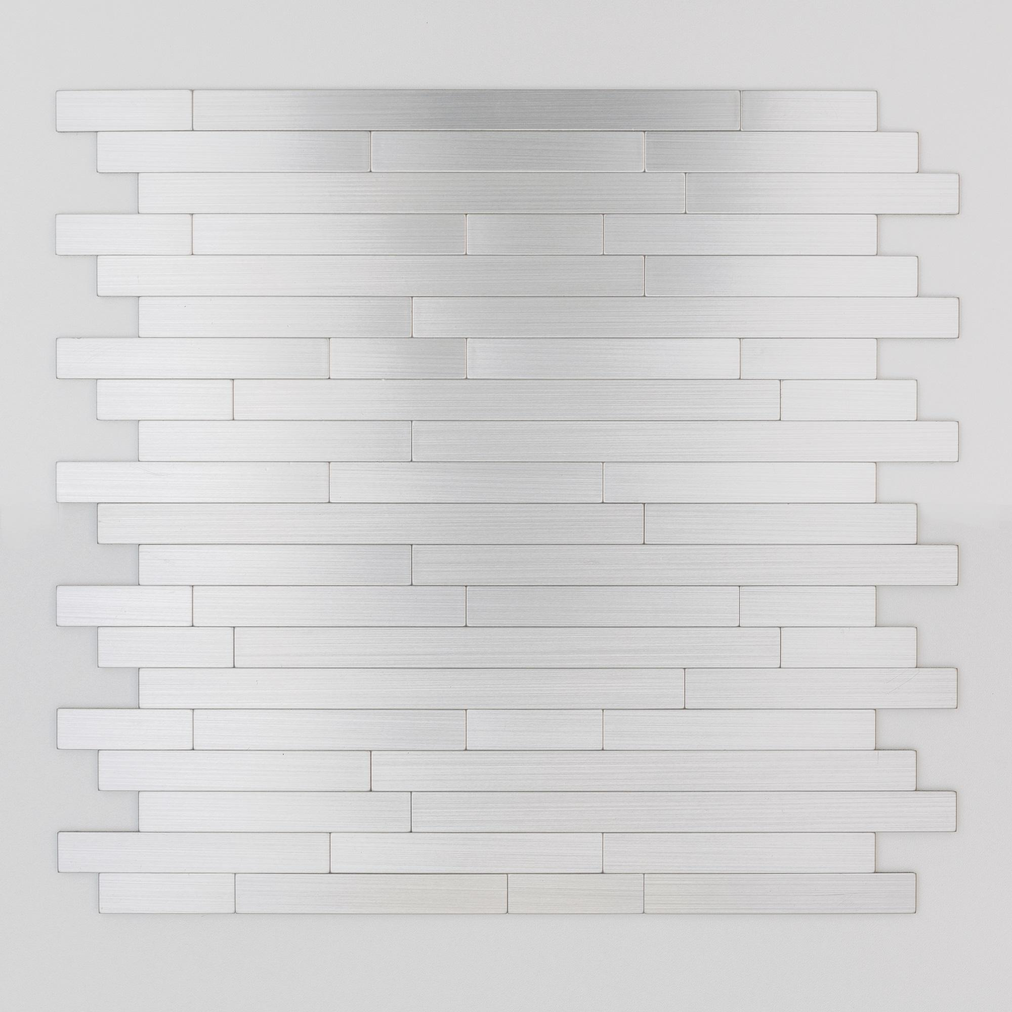 Mosaikfliese 'Easyglue' selbstklebend Aluminium silberfarben 30 x 30,5 cm + product picture