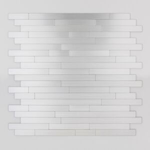 Mosaikfliese 'Easyglue' selbstklebend Aluminium silberfarben 30 x 30,5 cm