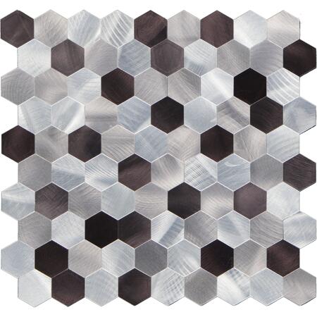 7. Bild von Mosaikfliese 'Easyglue' selbstklebend Aluminium silberfarben 28 x 29 cm