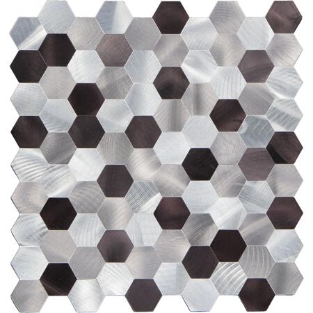 5. Bild von Mosaikfliese 'Easyglue' selbstklebend Aluminium silberfarben 28 x 29 cm