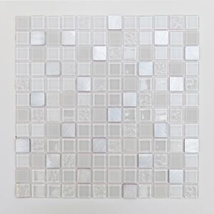 Mosaikfliese 'Easyglue' alu/weiß 30 x 30 cm