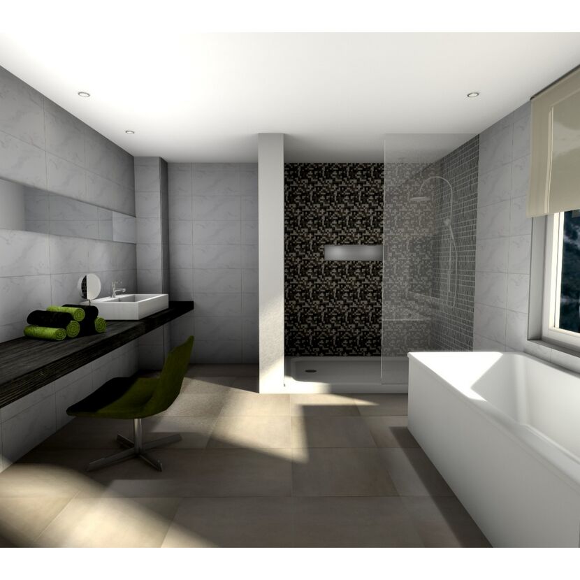 Modernes Badezimmer mit Dusche und Badewanne