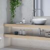 Badezimmer mit Waschbecken und Fliesen Ella Grau matt