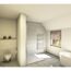 Modernes Badezimmer mit Dusche, WC, Badewanne und Jalousie