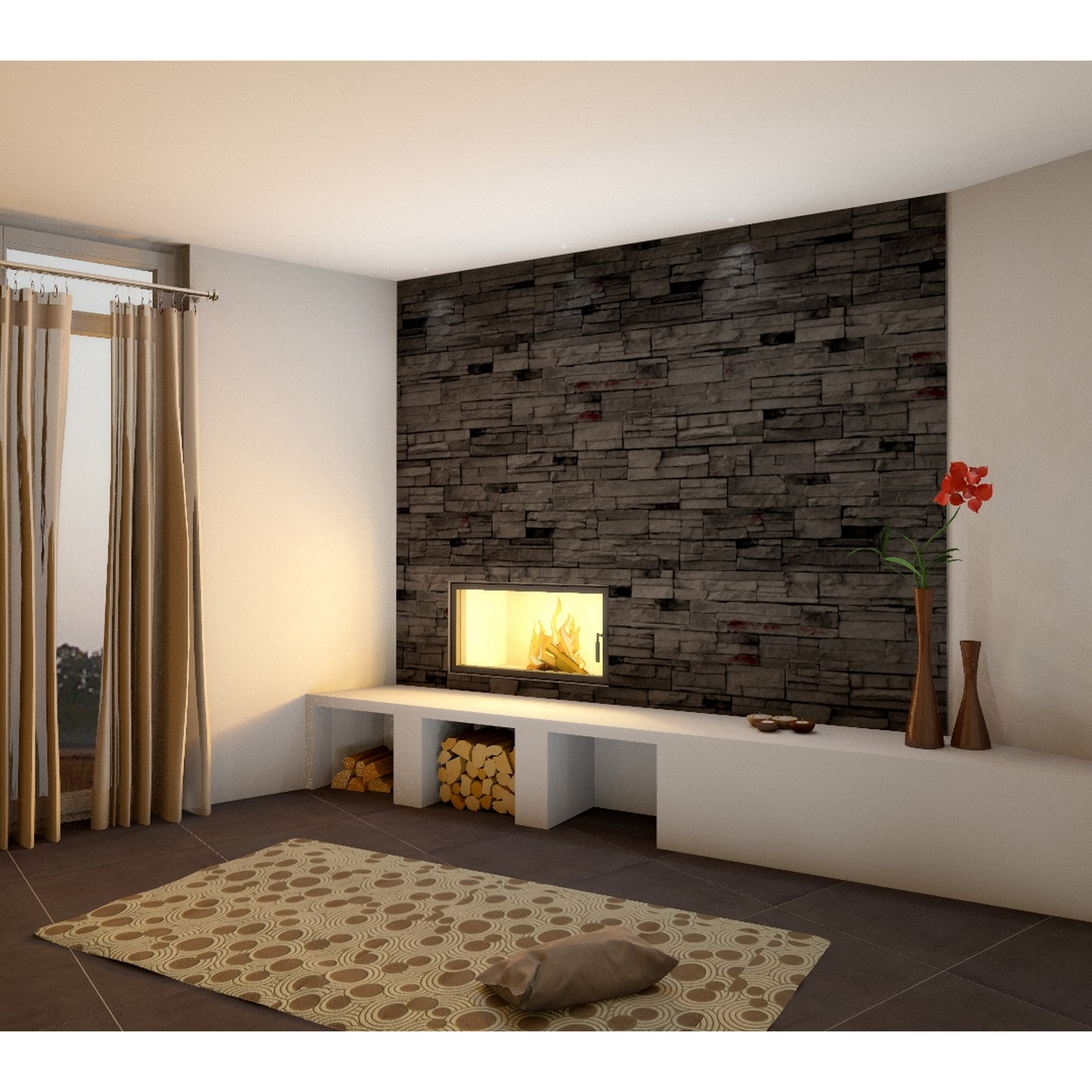 Wandfliese 'Brickstone' Naturstein grau 15 x 55 cm + product picture