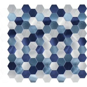 Mosaikfliese 'Easyglue' selbstklebend blau/silber 28 x 29 cm