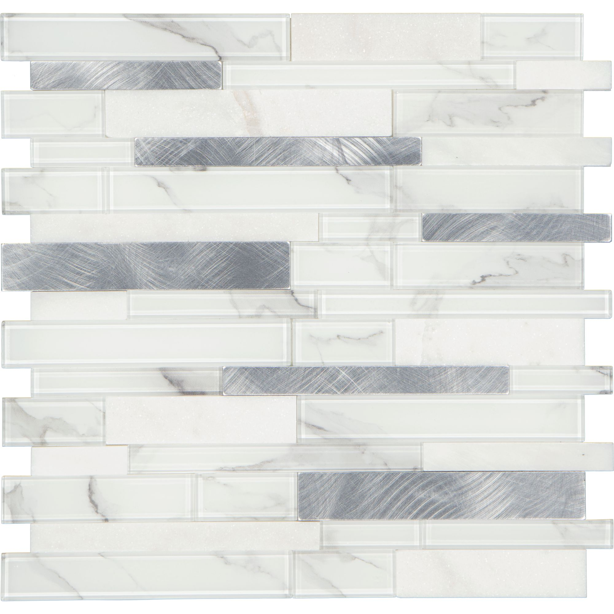 Mosaikfliese 'Easyglue' selbstklebend weiß/grau Kunststoff 30,5 x 30,5 cm + product picture