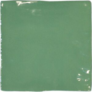 Wandfliese 'Crayon' grün glänzend 13 x 13 cm