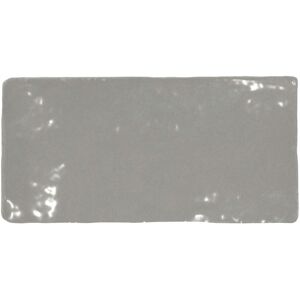 Wandfliese 'Crayon' grau glänzend 6,5 x 13 cm