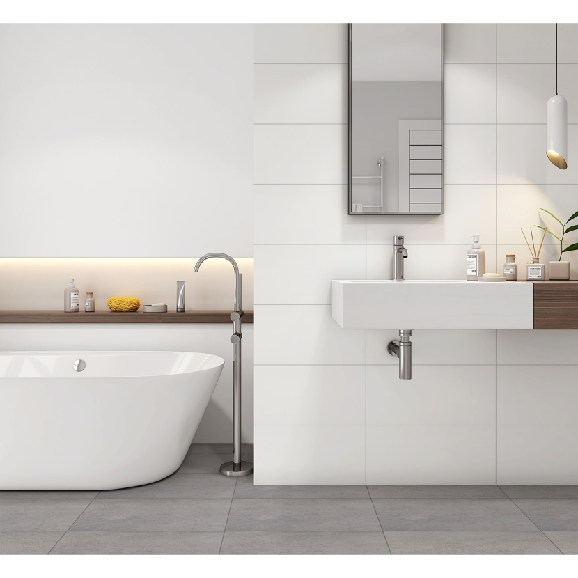 Modernes Badezimmer mit weißer Wandfliese WF Anna