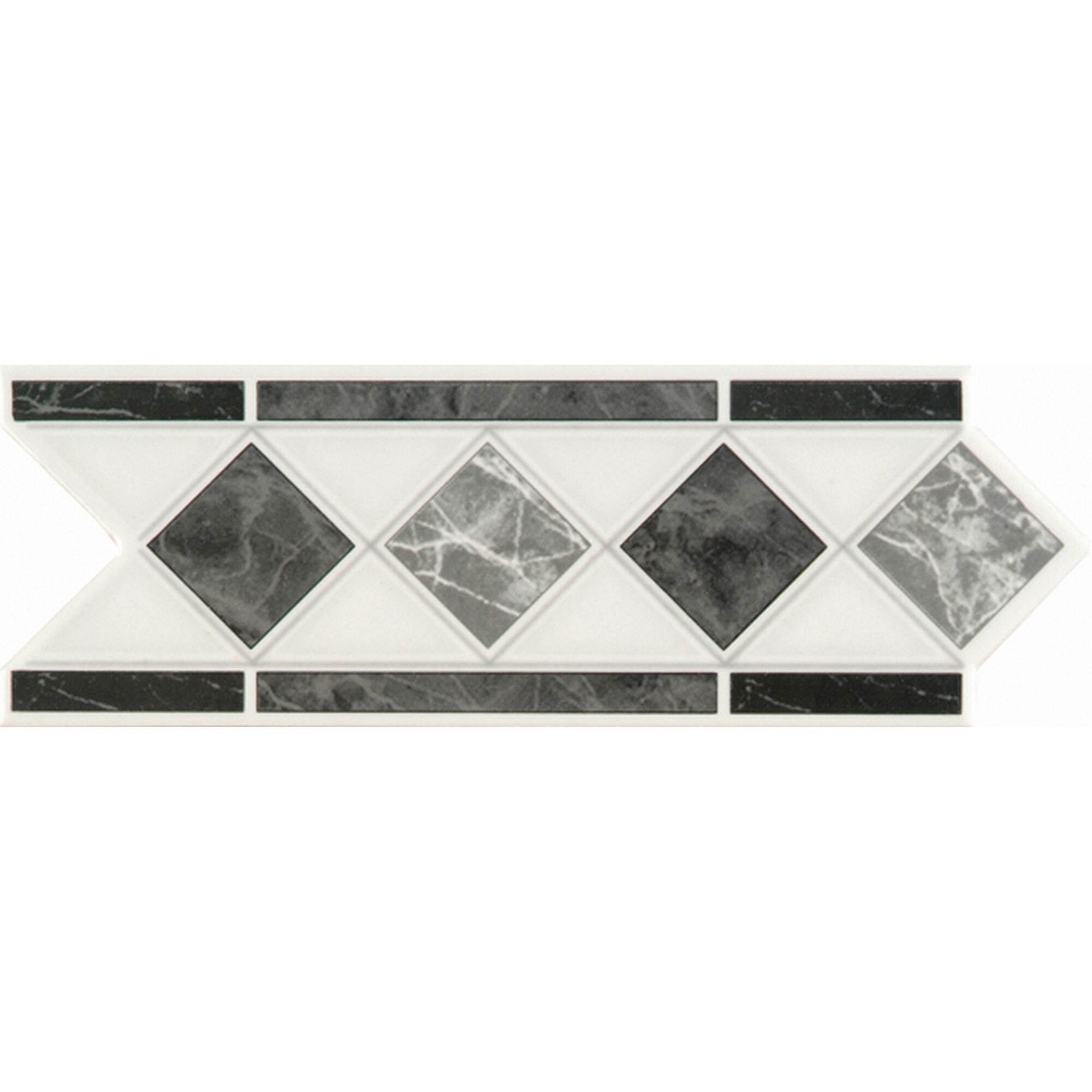 Graue und weiße Fliesen Bordüre