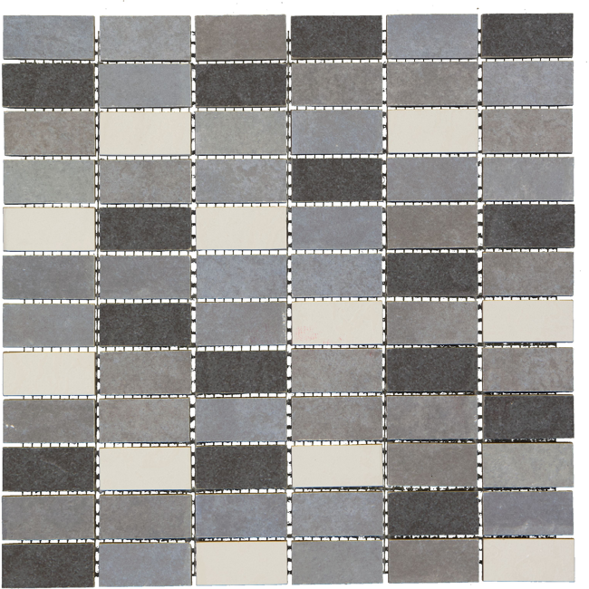 Bild von Mosaikfliese 'Kesme' Feinsteinzeug grau 29,5 x 29,5 cm
