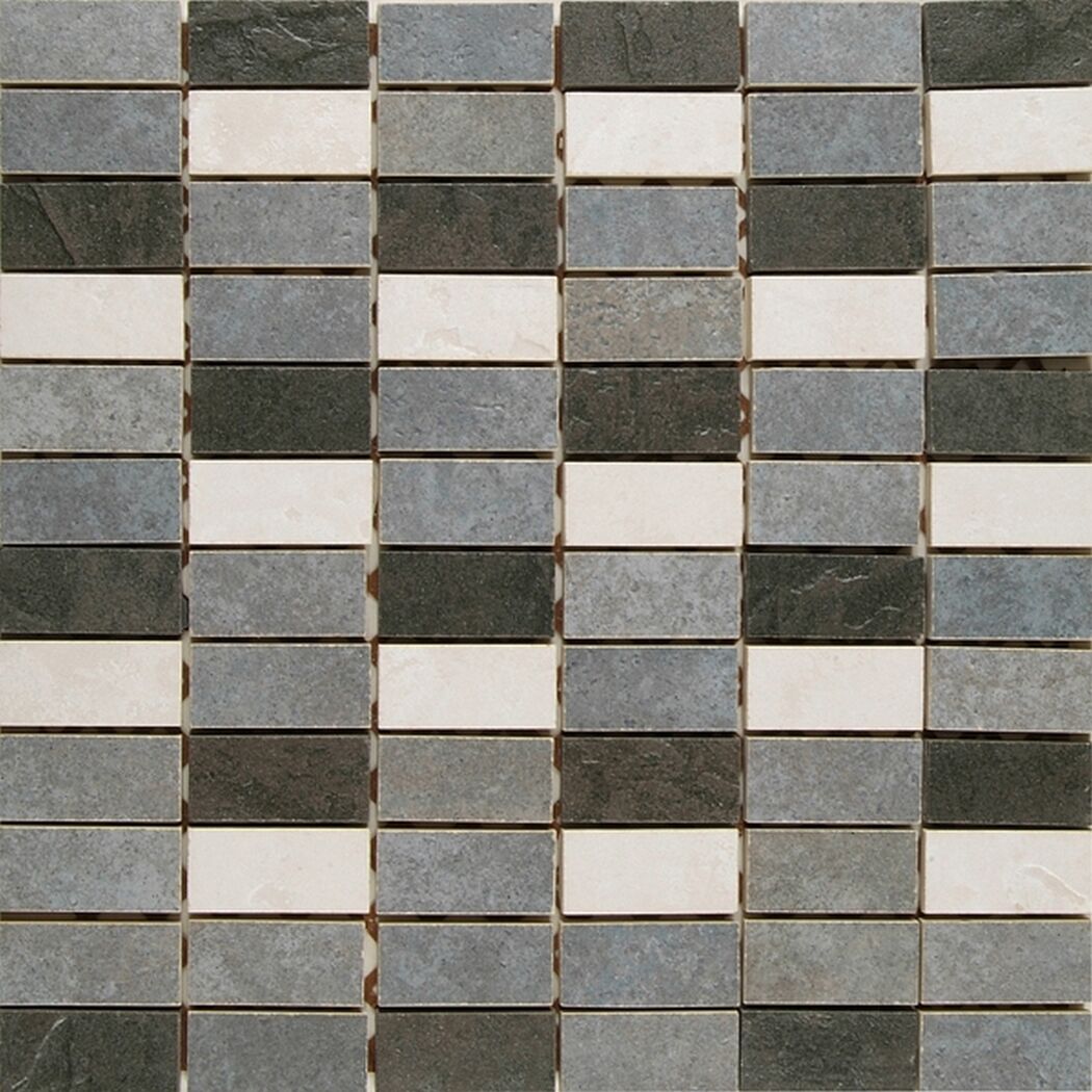 Mosaikfliese 'Kesme' Feinsteinzeug grau 29,5 x 29,5 cm