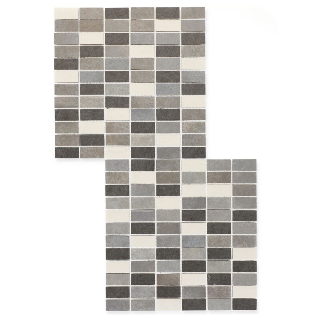 Mosaikfliese 'Kesme' Feinsteinzeug grau 29,5 x 29,5 cm