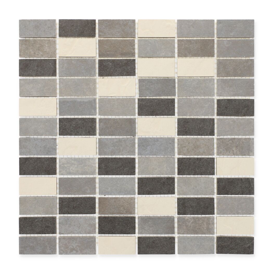 Mosaikfliese 'Kesme' Feinsteinzeug grau 29,5 x 29,5 cm