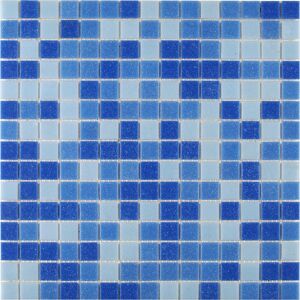 Mosaikfliese Glas Mix Color blau 32,5x32,5cm