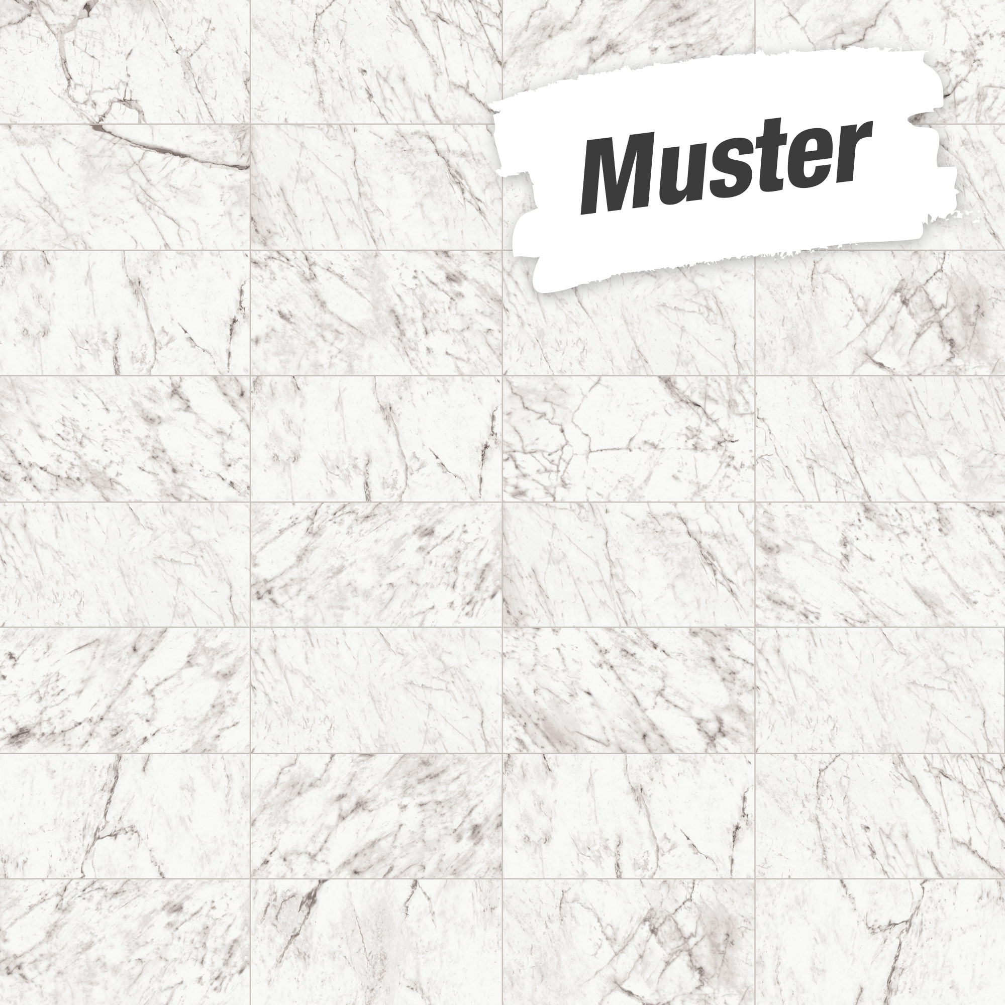 Muster zu Bodenfliese 'Statuario' Feinsteinzeug weiß, grau 30,2 x 60,8 cm