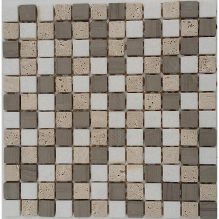 2. Bild von Mosaikfliese 'Athens' Naturstein beige grau blend 30 x 30 cm