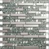 Mosaikfliese Diamond Sea Wave silber-schwarz