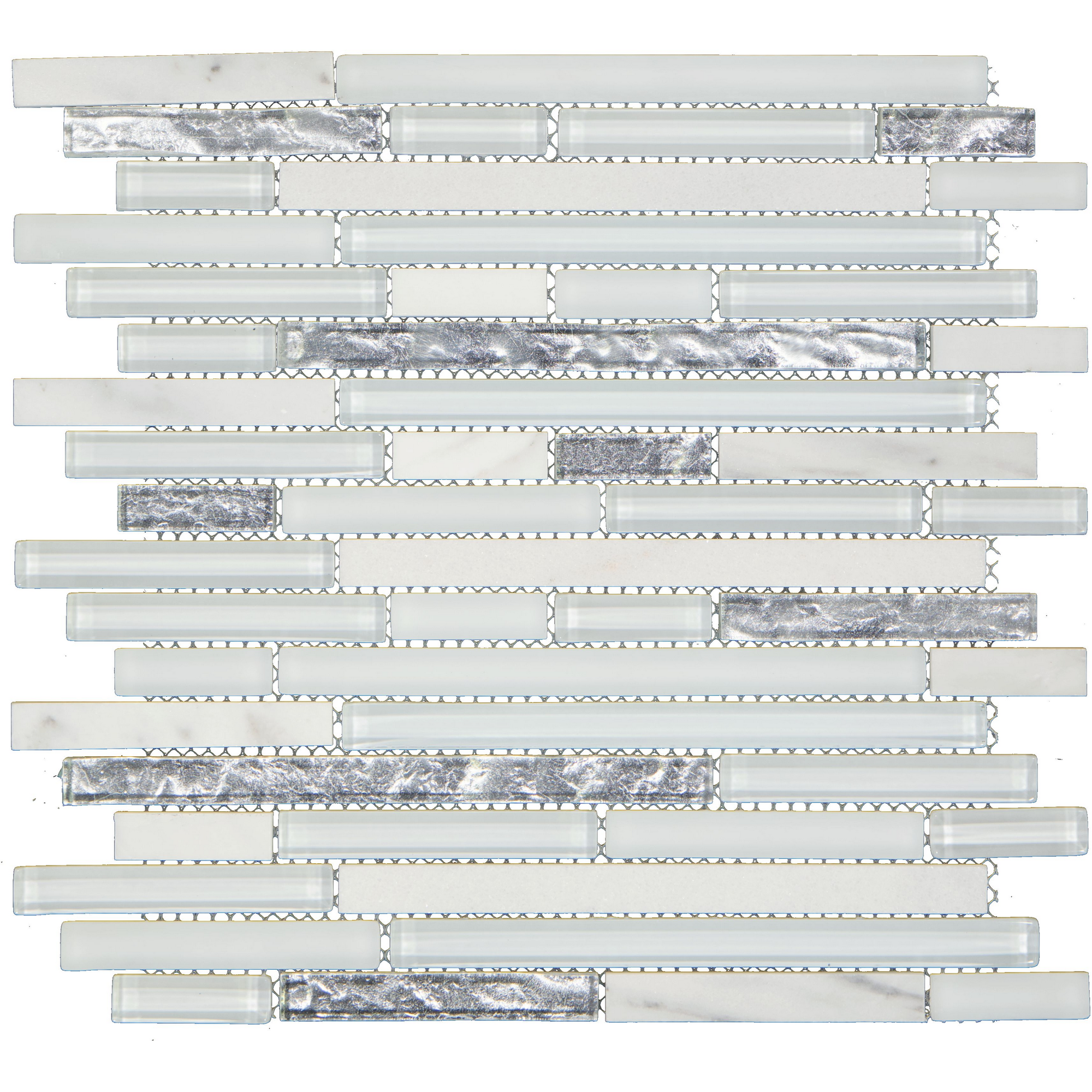 Mosaikfliese 'Cristallo ' Glas, Naturstein weiß-grau 30,5 x 30,5 cm + product picture