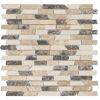 Mosaikfliese 'Emperador' Naturstein beige/grau/braun 30 x 30 cm