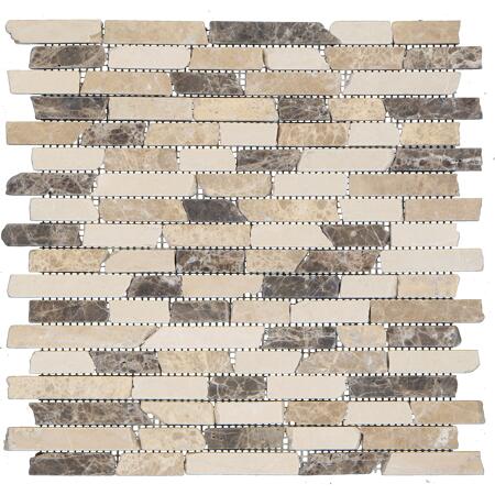 2. Bild von Mosaikfliese 'Emperador' Naturstein beige/grau/braun 30 x 30 cm
