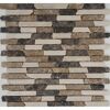 Mosaikfliese 'Emperador' Naturstein beige/grau/braun 30 x 30 cm