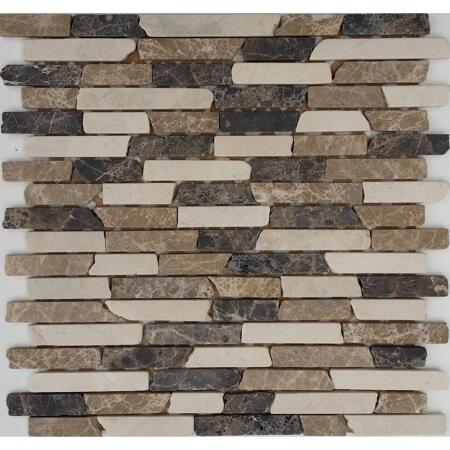 4. Bild von Mosaikfliese 'Emperador' Naturstein beige/grau/braun 30 x 30 cm
