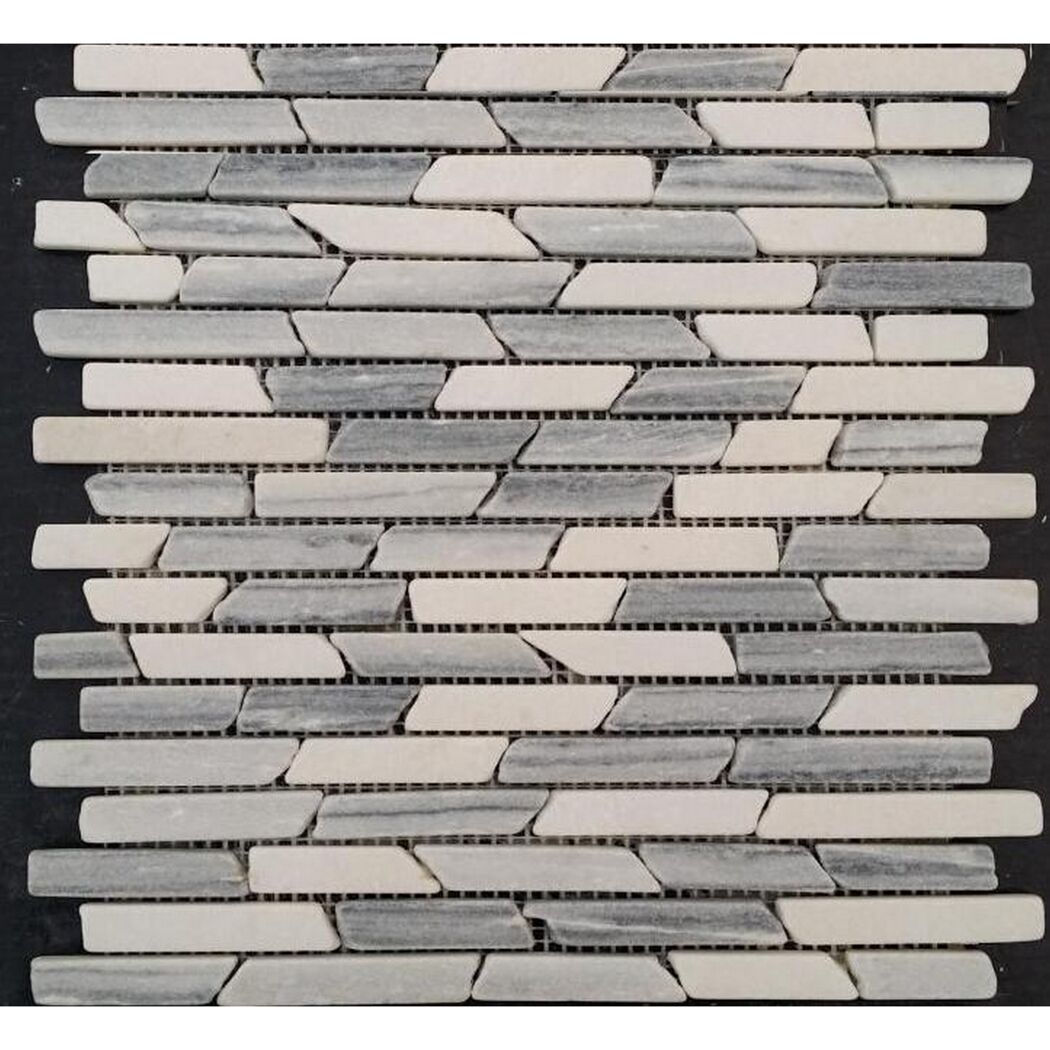 Mosaikfliese 'Vein' Naturstein grau 30 x 30 cm