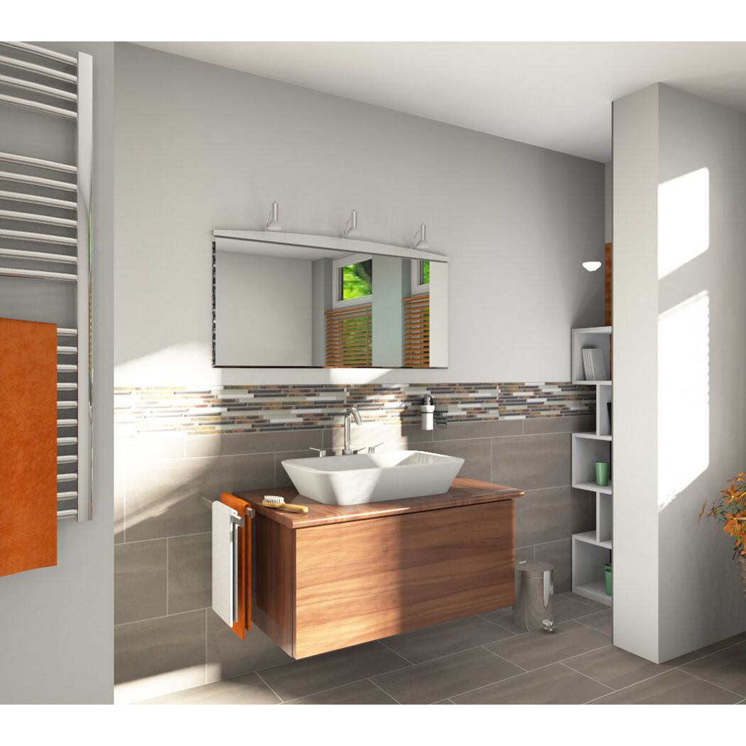 Mosaikfliese 'Windsor canyon' Glas/Metall/Naturstein beige/braun 30,5 x 30,5 cm